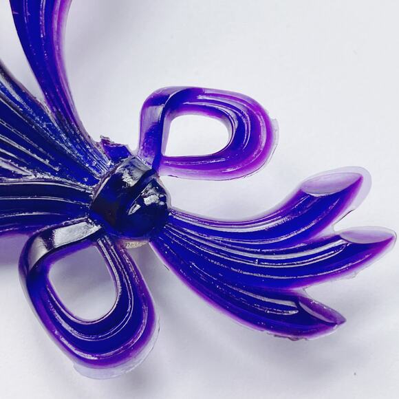 VTG Mid Century Red White Blue Lucite Thermoset Flower Brooch 40s 50s Patriotic - Picture 5 of 9